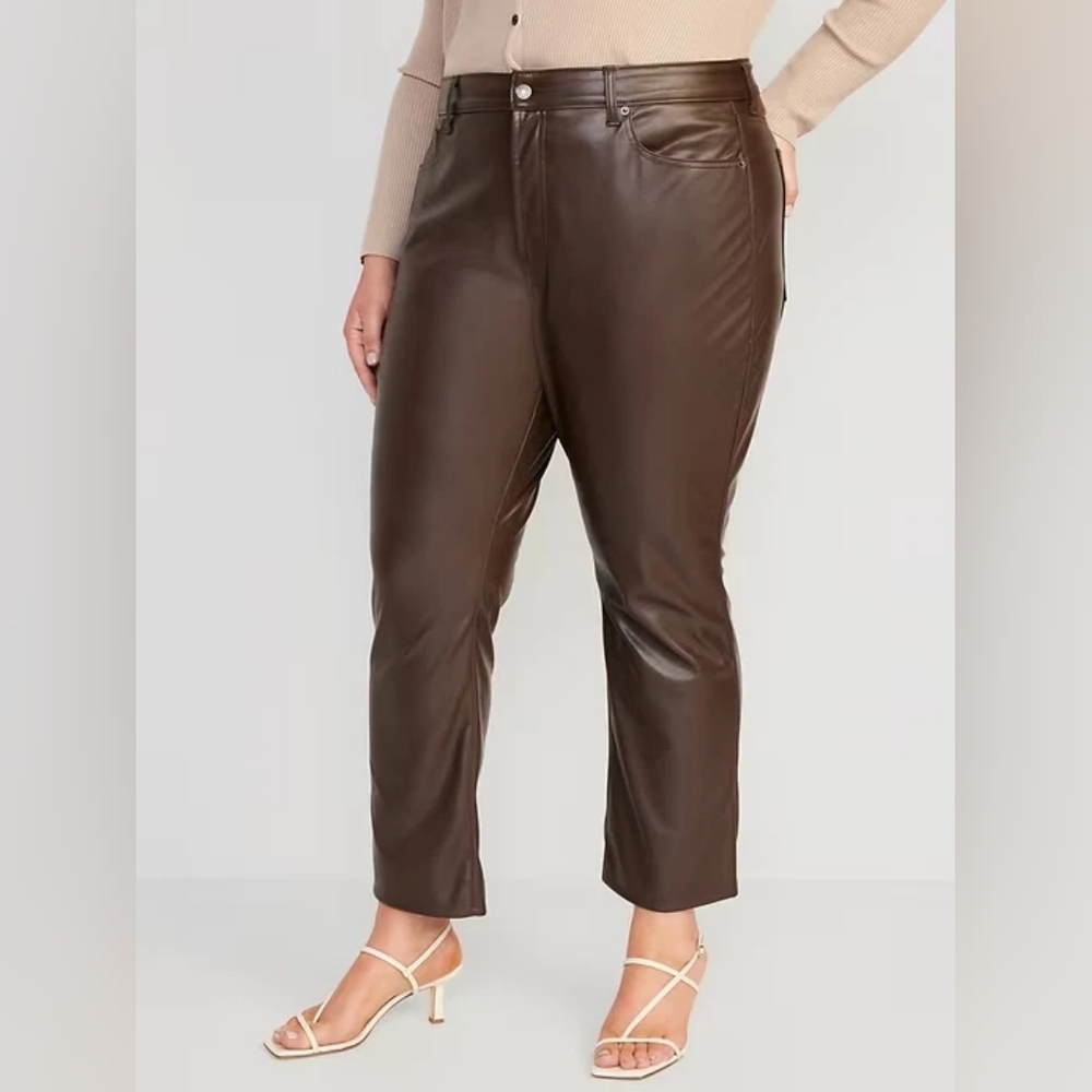 Old Navy Women's Brown Ankle Leather Pants
